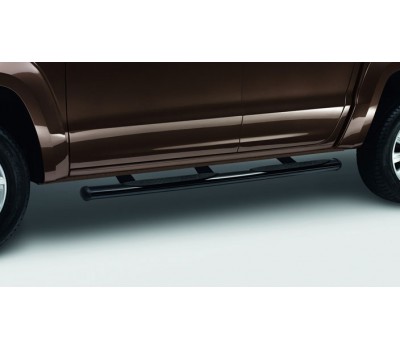 Пороги черные с нержавеющей стали, 76 мм для Amarok