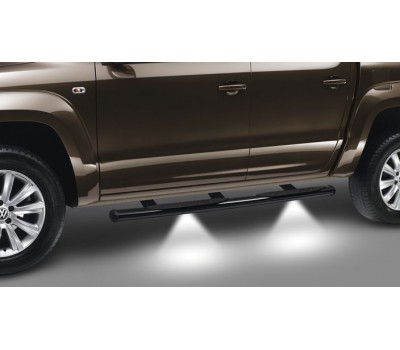 Пороги с нержавеющей стали с светодиодным осветлением для Amarok Пороги с нержавеющей стали с светодиодным осветлением для Amarok